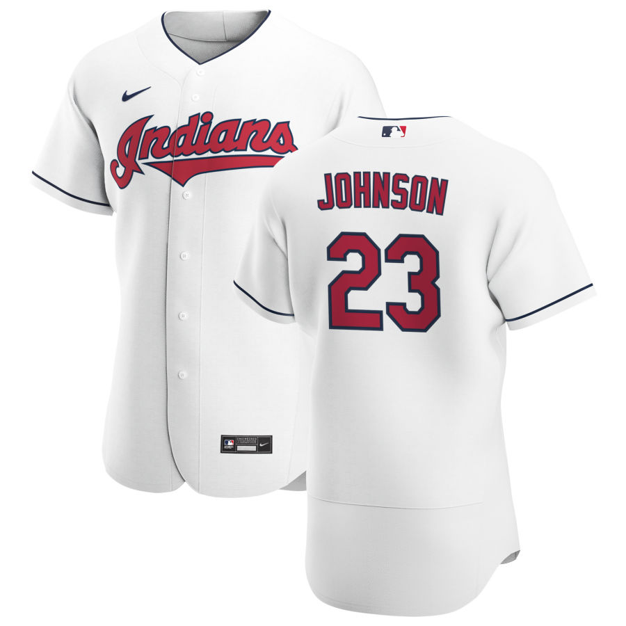 Cleveland Indians 23 Daniel Johnson Men Nike White Home 2020 Authentic Team MLB Jersey